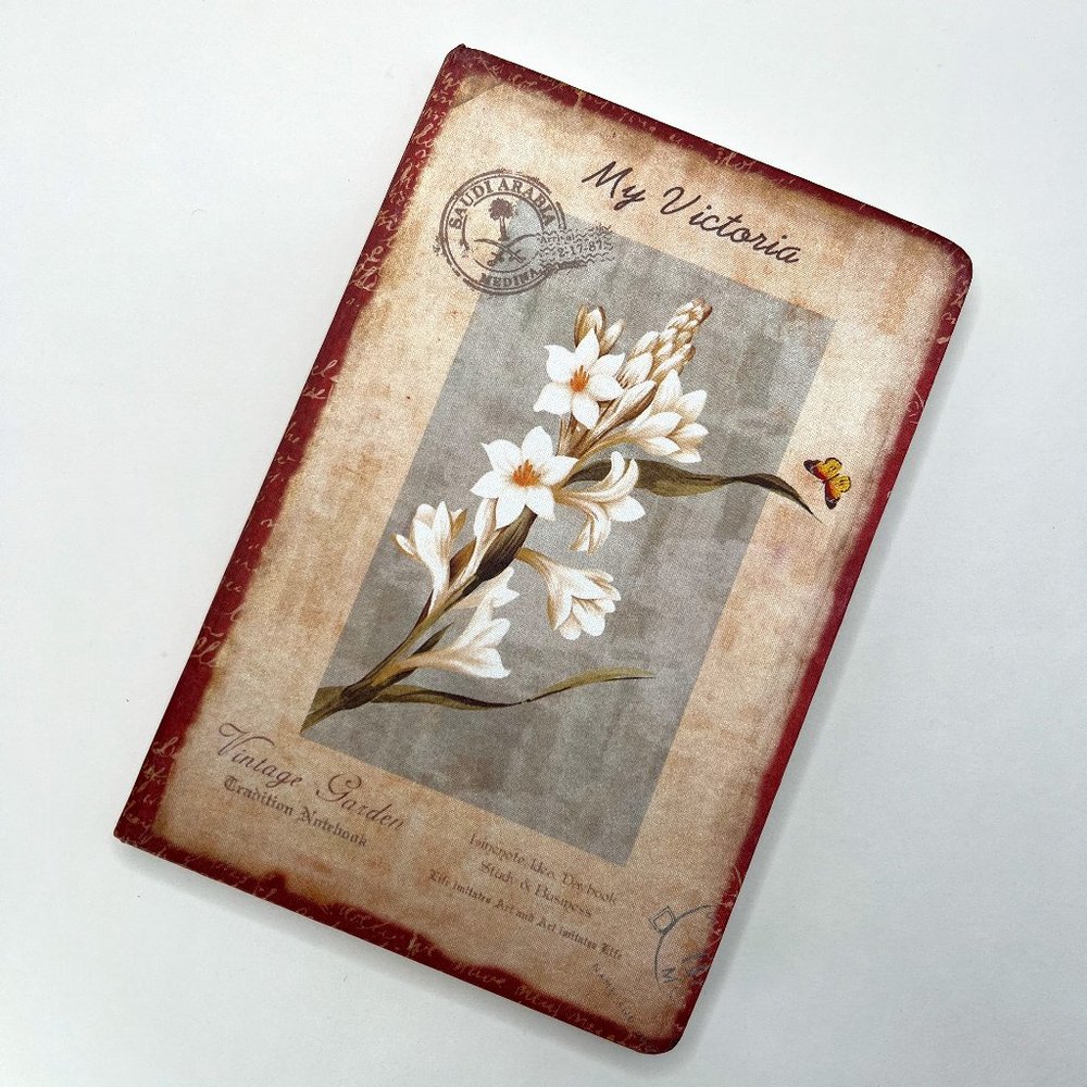 Vintage Style Garden Flower Journal with Illustrated Pages